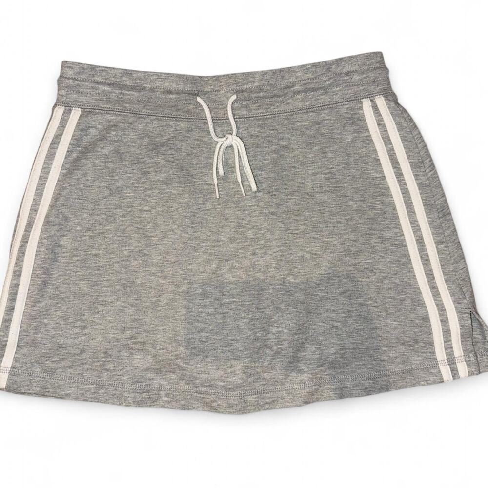Vintage Y2K BW Sport Gray Mini Skirt White Stripes Drawstring Waist – Size Small